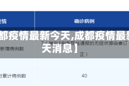 【成都疫情最新今天,成都疫情最新今天消息】