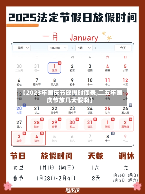 【2023年国庆节放假时间表,二五年国庆节放几天假啊】-第2张图片