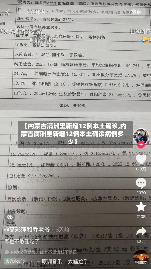 【内蒙古满洲里新增12例本土确诊,内蒙古满洲里新增12例本土确诊病例多少】-第1张图片
